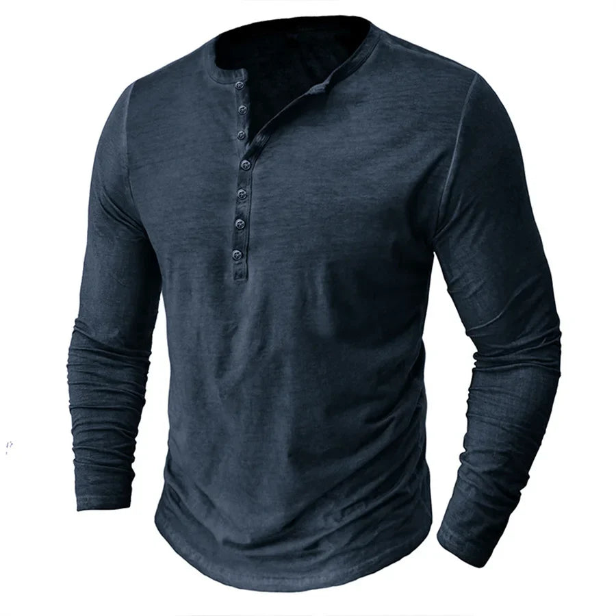 FREDDIE - LONG SLEEVE HENLEY SHIRT