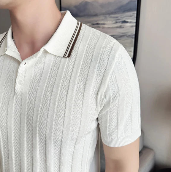 ELLIOTT - Knitted Polo Shirt For Men